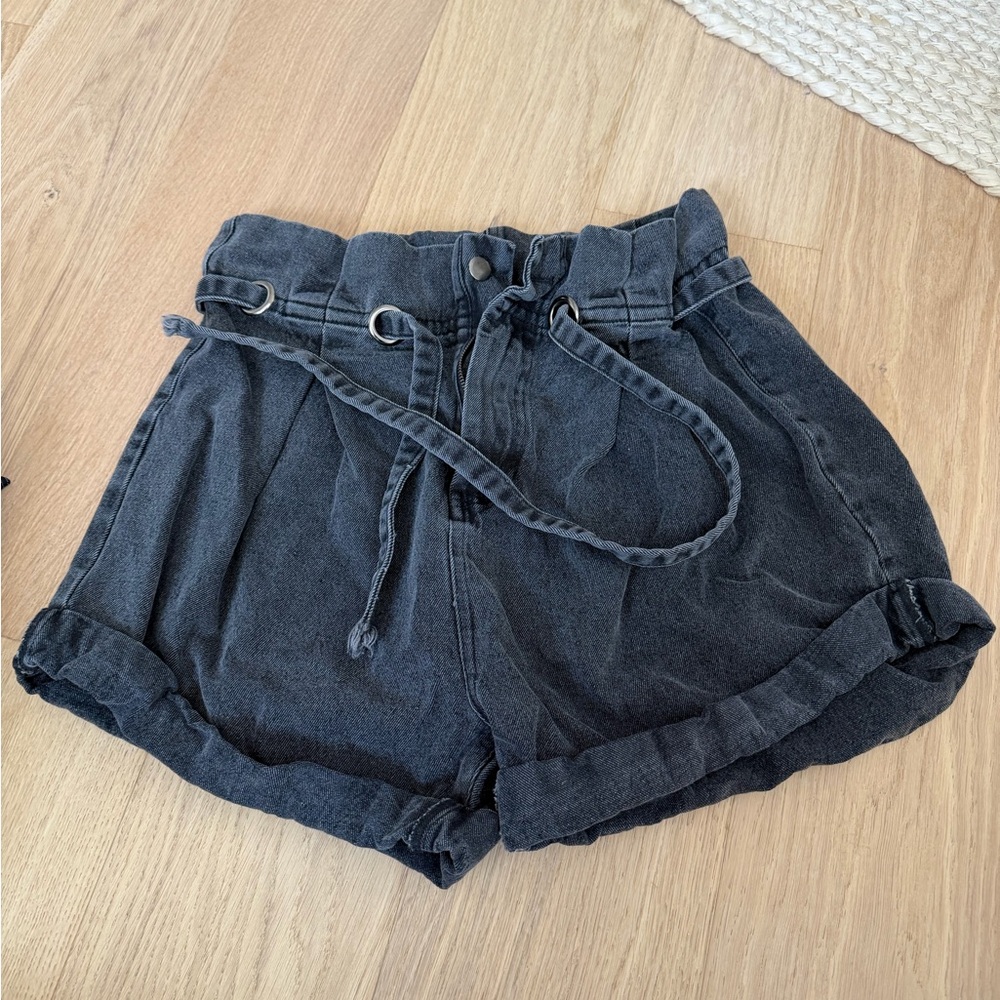 Vici Charcoal Jean Shorts with Belt